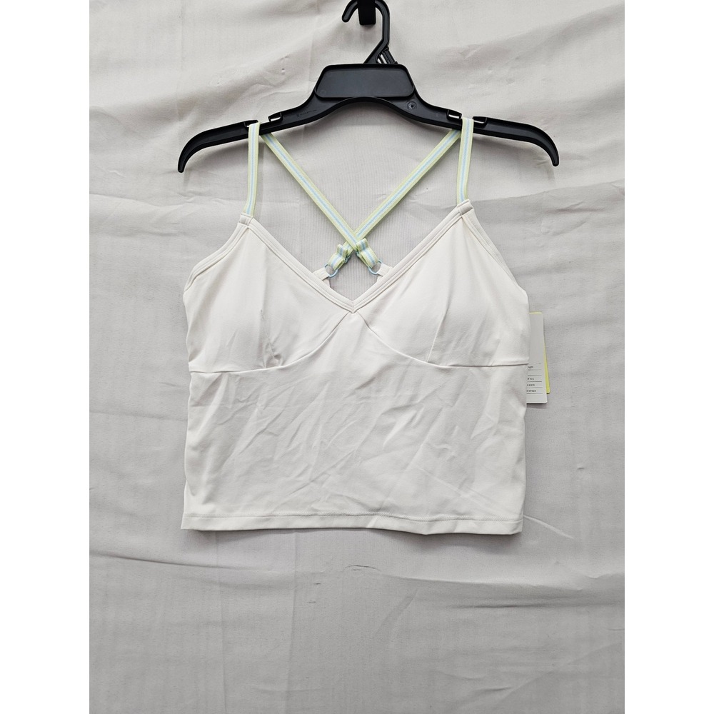All in Motion Womens Support Tank Top Cream Nylon Blend Athletic Size Large